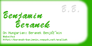 benjamin beranek business card